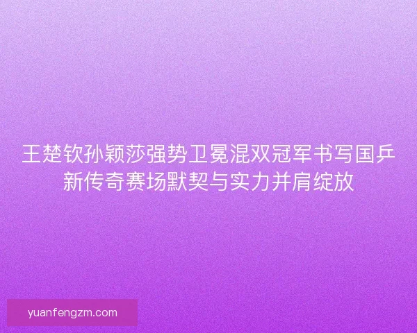 王楚钦孙颖莎强势卫冕混双冠军书写国乒新传奇赛场默契与实力并肩绽放