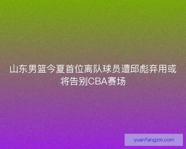 山东男篮今夏首位离队球员遭邱彪弃用或将告别CBA赛场