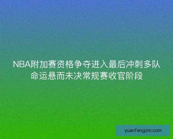 NBA附加赛资格争夺进入最后冲刺多队命运悬而未决常规赛收官阶段 NBA附加赛资格争夺进入最后冲刺多队命运悬而未决常规赛收官阶段
